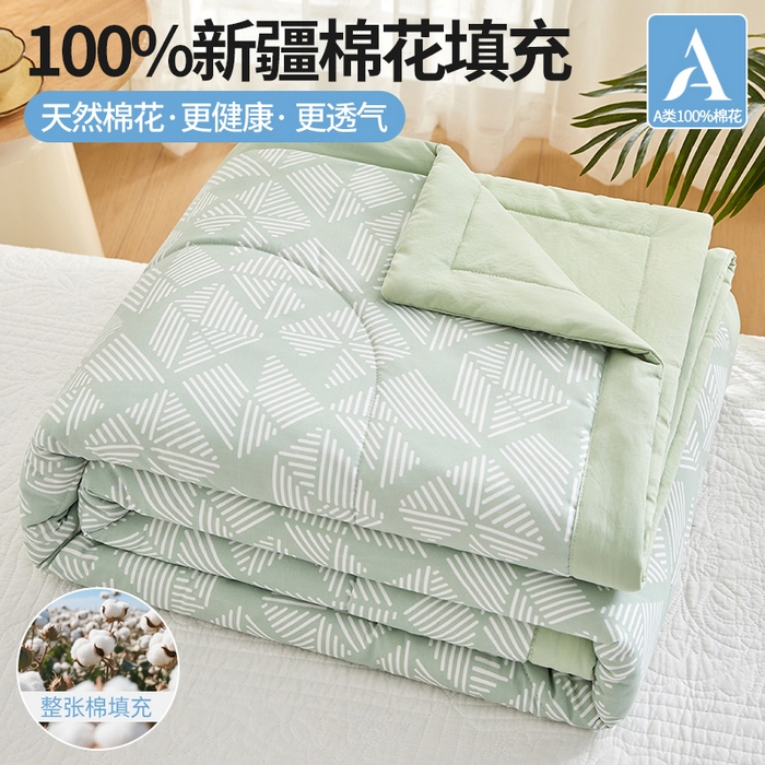 91家纺网 家纺一手货源 找家纺 （总）海洋家纺 2026新款100%新疆棉花格子夏被亲肤仿棉夏凉被纯手包边空调被薄被子