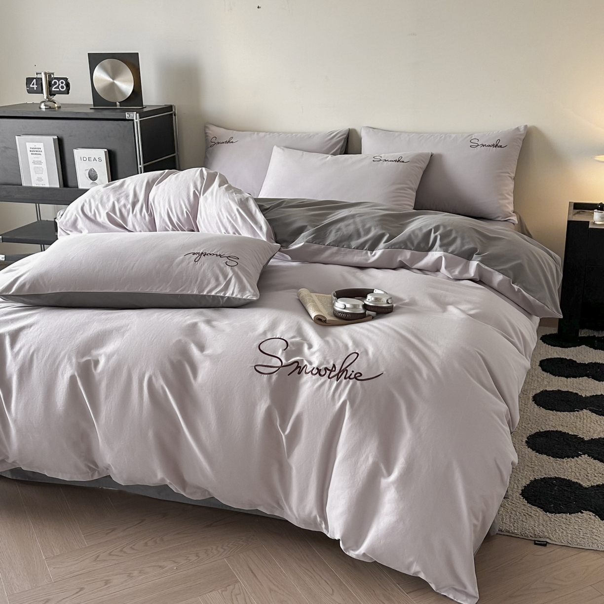 91家纺网 家纺一手货源 找家纺 （总）ab家纺 2026新款刺绣双拼40支全棉水洗四件套