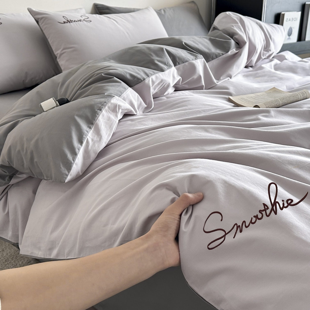 91家纺网 家纺一手货源 找家纺 （总）ab家纺 2026新款刺绣双拼40支全棉水洗四件套