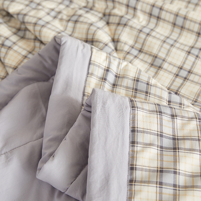 91家纺网 家纺一手货源 找家纺 海洋家纺 2026新款100%新疆棉花格子夏被亲肤仿棉夏凉被纯手包边空调被薄被子 卡尔-蓝