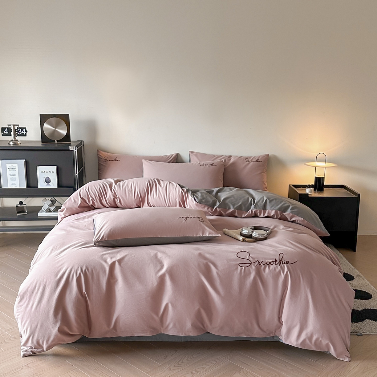 91家纺网 家纺一手货源 找家纺 （总）ab家纺 2026新款刺绣双拼40支全棉水洗四件套