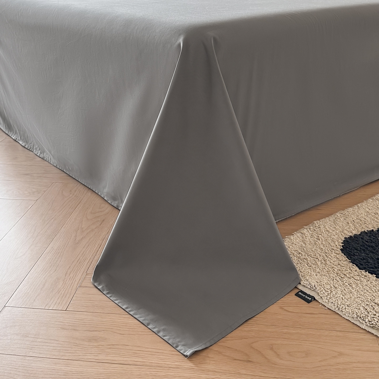 91家纺网 家纺一手货源 找家纺 ab家纺 2026新款刺绣双拼40支全棉水洗四件套 藕粉深灰