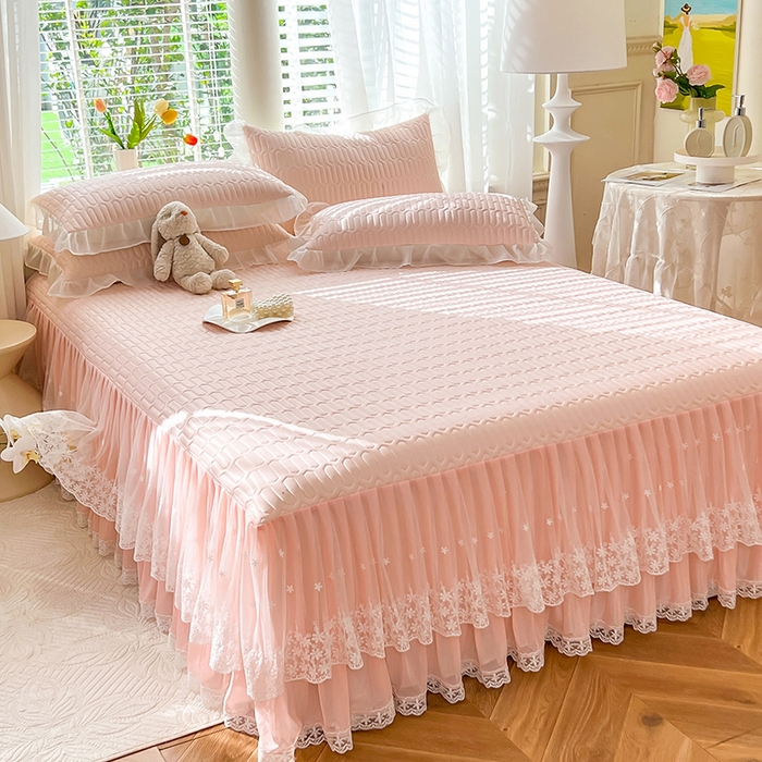 91家纺网 家纺一手货源 找家纺 后庭寝室 2026春夏新款乳胶凉席夏凉被空调被夏被四件套-爱意系列 爱意-嫩玉