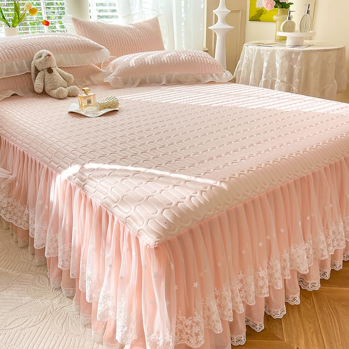 91家纺网 家纺一手货源 找家纺 后庭寝室 2026春夏新款乳胶凉席夏凉被空调被夏被四件套-爱意系列 爱意-嫩玉