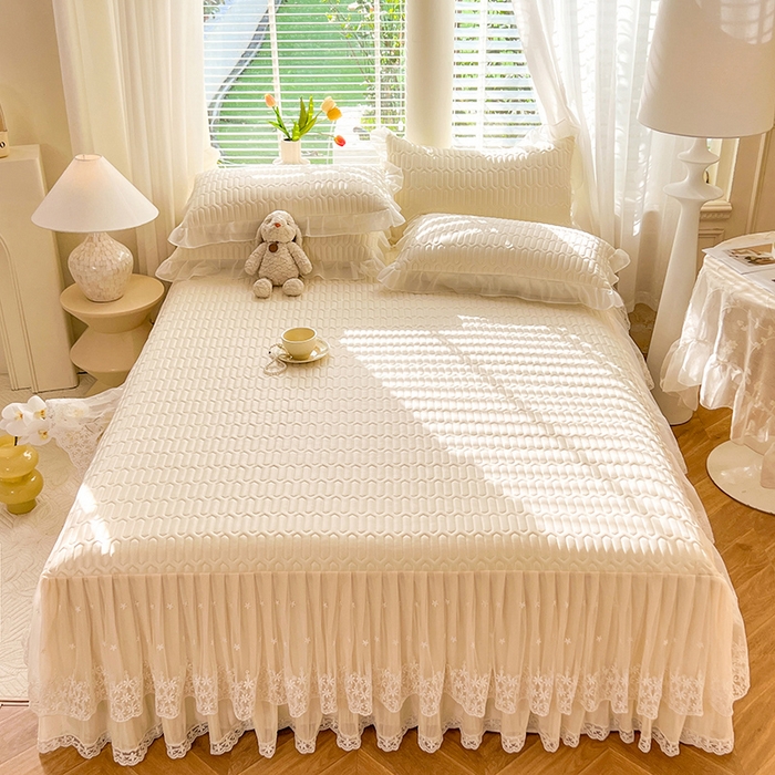 91家纺网 家纺一手货源 找家纺 后庭寝室 2026春夏新款乳胶凉席夏凉被空调被夏被四件套-爱意系列 爱意-米色