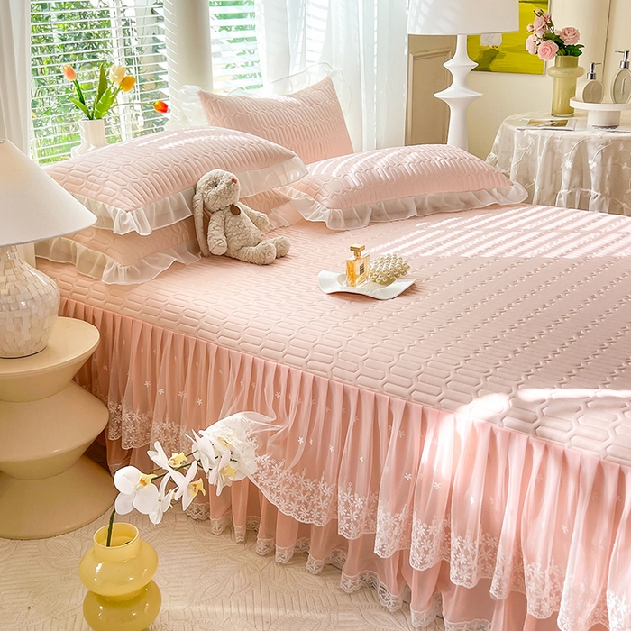 91家纺网 家纺一手货源 找家纺 后庭寝室 2026春夏新款乳胶凉席夏凉被空调被夏被四件套-爱意系列 爱意-嫩玉