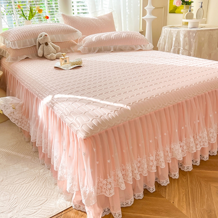 91家纺网 家纺一手货源 找家纺 后庭寝室 2026春夏新款乳胶凉席夏凉被空调被夏被四件套-爱意系列 爱意-嫩玉