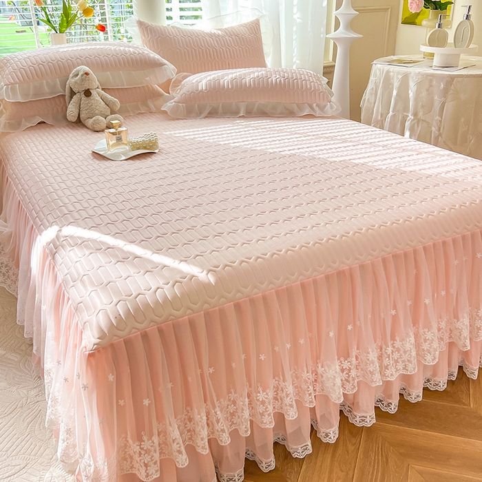 91家纺网 家纺一手货源 找家纺 后庭寝室 2026春夏新款乳胶凉席夏凉被空调被夏被四件套-爱意系列 爱意-嫩玉