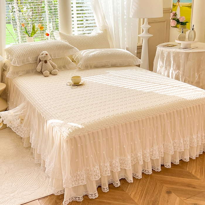 91家纺网 家纺一手货源 找家纺 后庭寝室 2026春夏新款乳胶凉席夏凉被空调被夏被四件套-爱意系列 爱意-米色