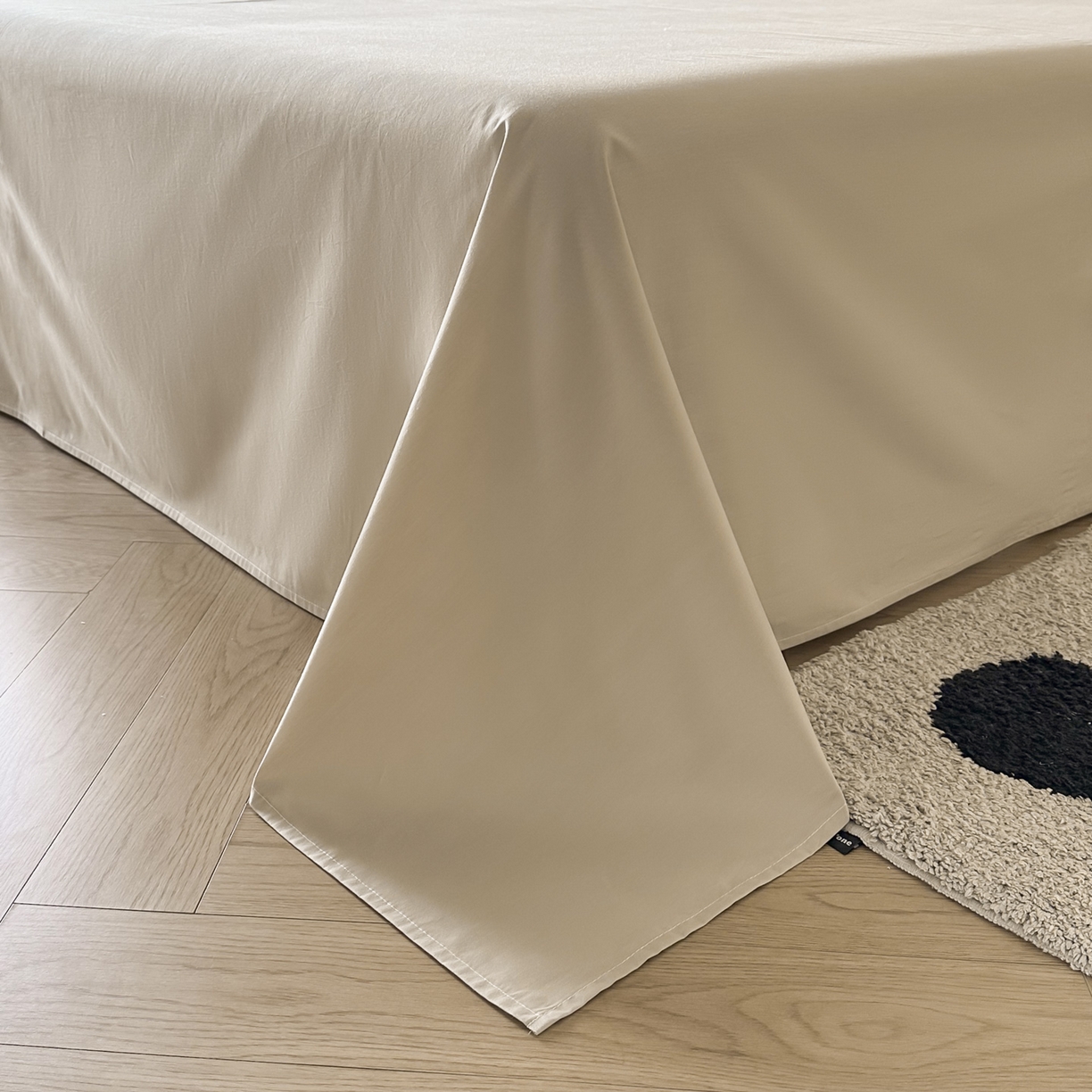 91家纺网 家纺一手货源 找家纺 ab家纺 2026新款刺绣双拼40支全棉水洗四件套 西柚卡其