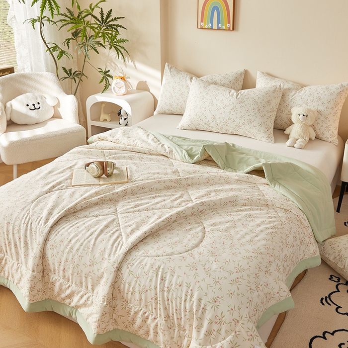 91家纺网 家纺一手货源 找家纺 （总）海洋家纺 2026新款100%新疆棉花印花夏被亲肤仿棉夏凉被纯手包边空调被薄被子