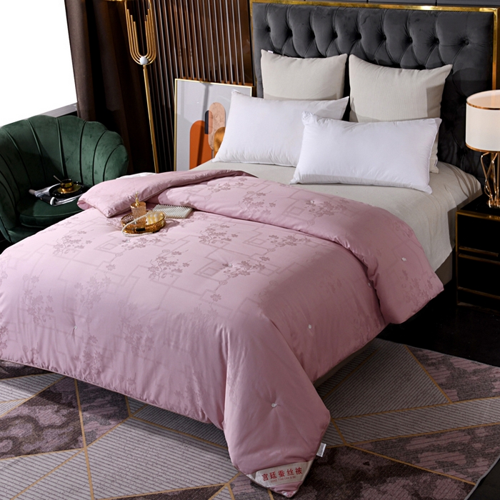 91家纺网 家纺一手货源 找家纺 禹祥家纺 2026新款60s全棉提花蚕丝被被子被芯-芳菲影致系列 芳菲影致-豆沙