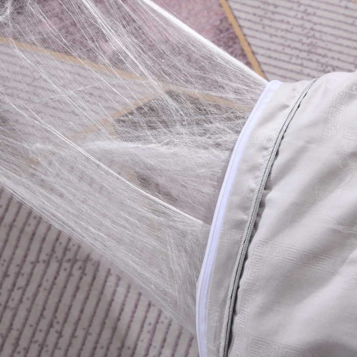 91家纺网 家纺一手货源 找家纺 禹祥家纺 2026新款60s全棉提花蚕丝被被子被芯-芳菲影致系列 芳菲影致-灰色