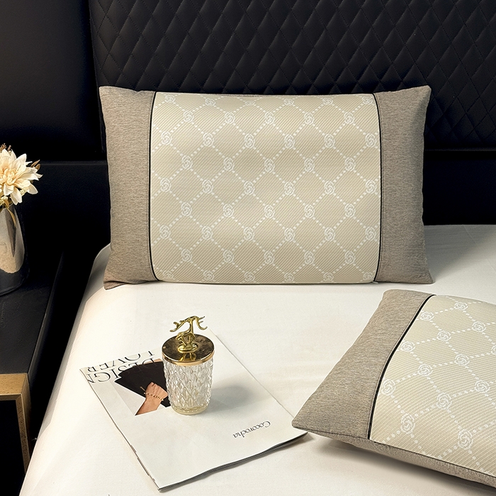 91家纺网 家纺一手货源 找家纺 小牛席业 2026春夏新款小玫瑰夏凉枕系列枕头枕芯（枕套+枕芯） 小玫瑰夏凉枕-香槟