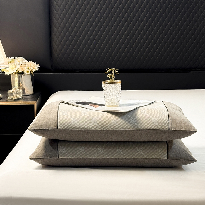 91家纺网 家纺一手货源 找家纺 小牛席业 2026春夏新款小玫瑰夏凉枕系列枕头枕芯（枕套+枕芯） 小玫瑰夏凉枕-香槟