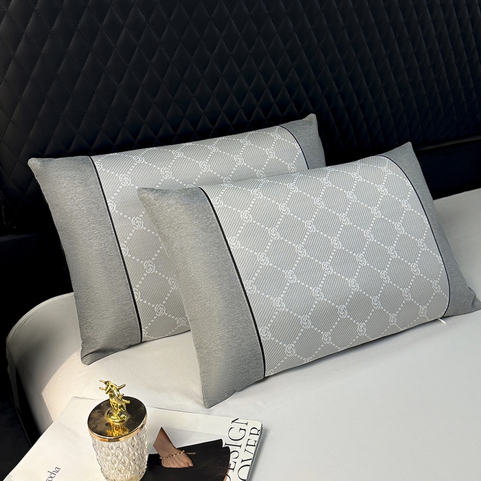 91家纺网 家纺一手货源 找家纺 小牛席业 2026春夏新款小玫瑰夏凉枕系列枕头枕芯（枕套+枕芯） 小玫瑰夏凉枕-灰色