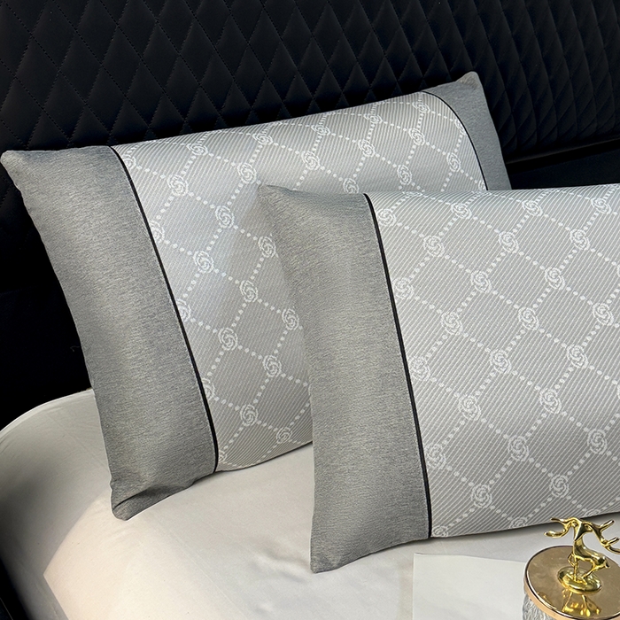 91家纺网 家纺一手货源 找家纺 小牛席业 2026春夏新款小玫瑰夏凉枕系列枕头枕芯（枕套+枕芯） 小玫瑰夏凉枕-灰色