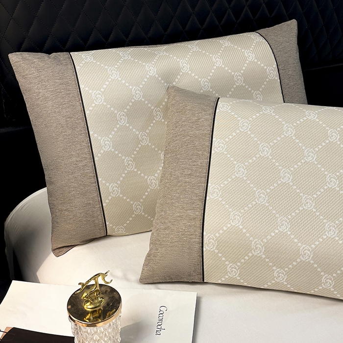 91家纺网 家纺一手货源 找家纺 小牛席业 2026春夏新款小玫瑰夏凉枕系列枕头枕芯（枕套+枕芯） 小玫瑰夏凉枕-香槟