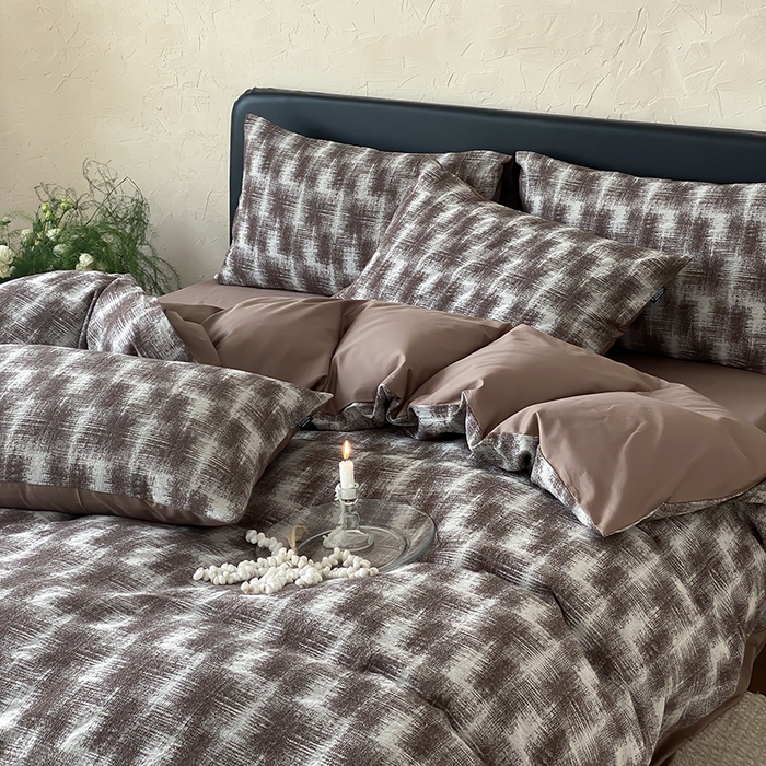 宜代光年 2026新款全棉厚织色织大提花四件套系列 槿禾