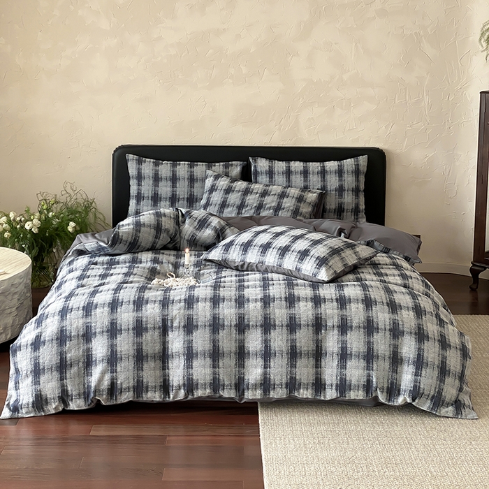 91家纺网 家纺一手货源 找家纺 宜代光年 2026新款全棉厚织色织大提花四件套系列 格格