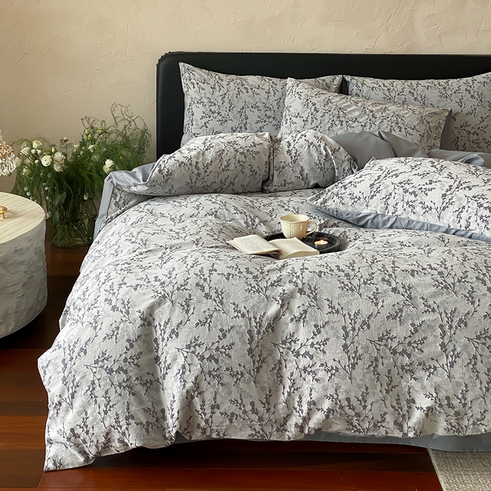 91家纺网 家纺一手货源 找家纺 宜代光年 2026新款全棉厚织色织大提花四件套系列 甜策