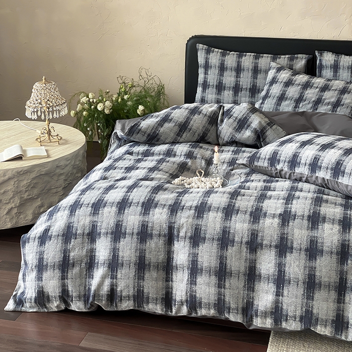 91家纺网 家纺一手货源 找家纺 宜代光年 2026新款全棉厚织色织大提花四件套系列 格格