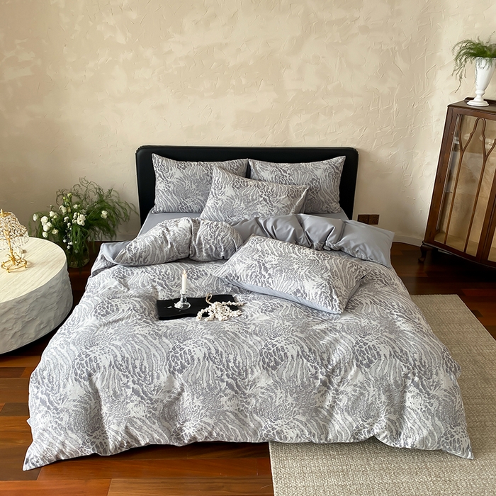 91家纺网 家纺一手货源 找家纺 宜代光年 2026新款全棉厚织色织大提花四件套系列 怀澈