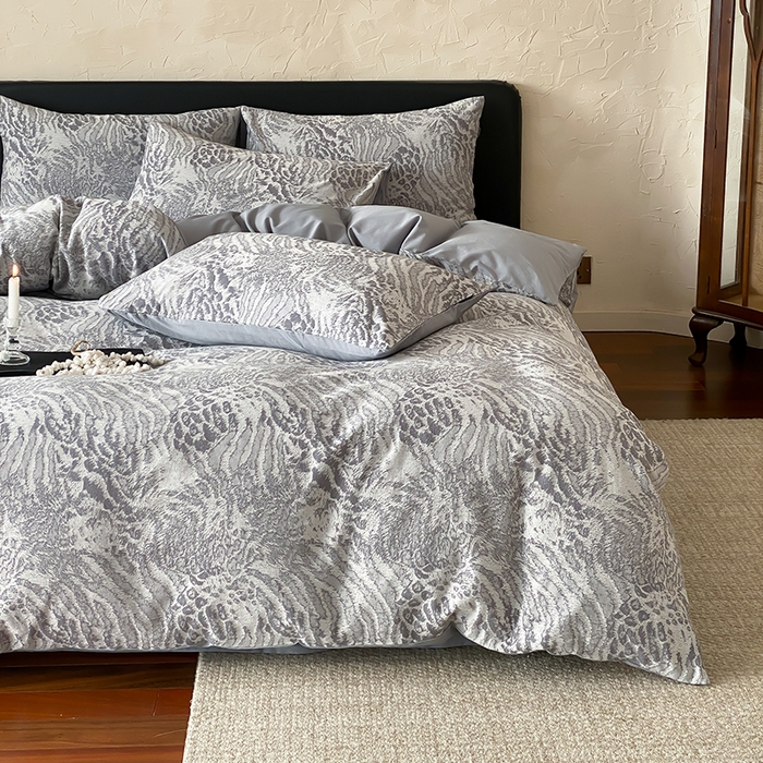 91家纺网 家纺一手货源 找家纺 宜代光年 2026新款全棉厚织色织大提花四件套系列 怀澈