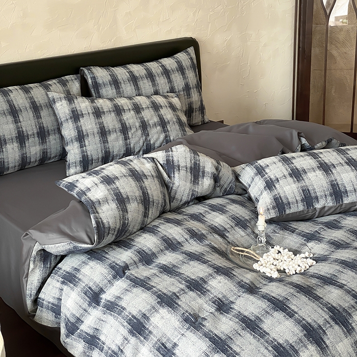 91家纺网 家纺一手货源 找家纺 宜代光年 2026新款全棉厚织色织大提花四件套系列 格格