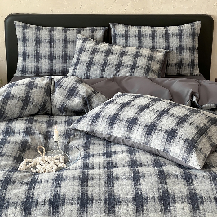 91家纺网 家纺一手货源 找家纺 宜代光年 2026新款全棉厚织色织大提花四件套系列 格格