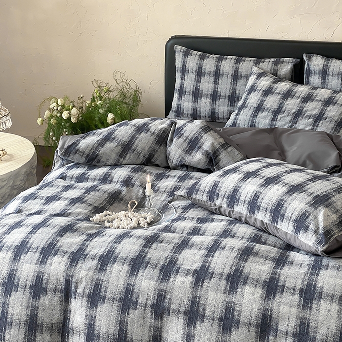 91家纺网 家纺一手货源 找家纺 宜代光年 2026新款全棉厚织色织大提花四件套系列 格格