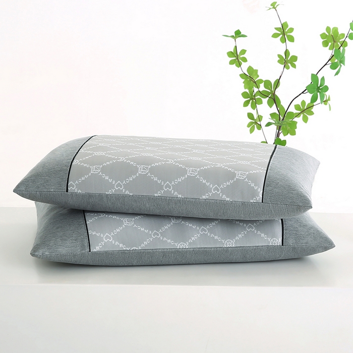 91家纺网 家纺一手货源 找家纺 小牛席业 2026春夏新款月亮爱心-凉感冰丝夏凉枕系列枕头枕芯 月亮爱心夏凉枕-灰色