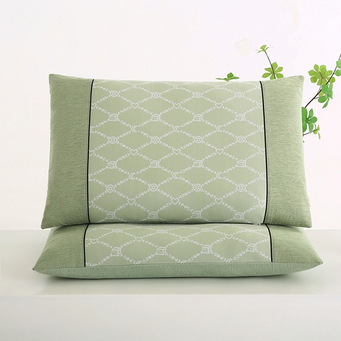 小牛席业 2026春夏新款月亮爱心-凉感冰丝夏凉枕系列枕头枕芯 月亮爱心夏凉枕-绿色