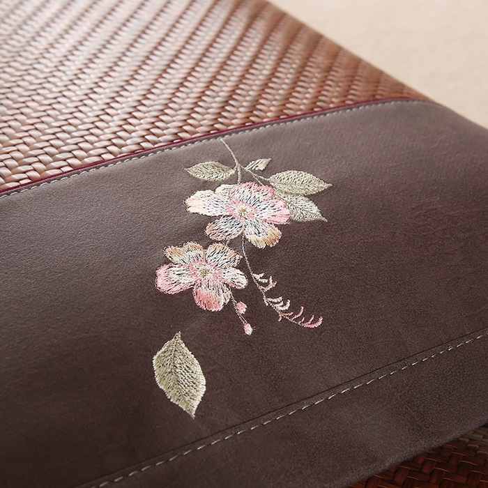 91家纺网 家纺一手货源 找家纺 （总）小牛席业 2026春夏新款霸王藤夏凉枕枕头枕芯（枕套+枕芯）-清雅花语夏天枕套藤枕头冰藤枕套冰丝枕套