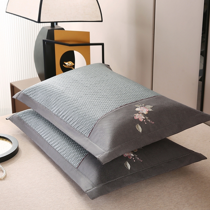 91家纺网 家纺一手货源 找家纺 小牛席业 2026春夏新款霸王藤夏凉枕枕头枕芯（枕套+枕芯）-清雅花语 霸王藤夏凉枕-清雅花语（蓝色）