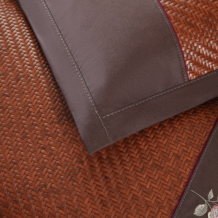 91家纺网 家纺一手货源 找家纺 小牛席业 2026春夏新款霸王藤夏凉枕枕头枕芯（枕套+枕芯）-清雅花语 霸王藤夏凉枕-清雅花语（咖色）