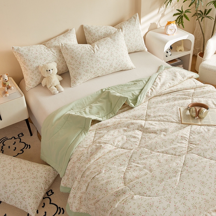 91家纺网 家纺一手货源 找家纺 海洋家纺 2026新款100%新疆棉花印花夏被亲肤仿棉夏凉被纯手包边空调被薄被子 夏日风