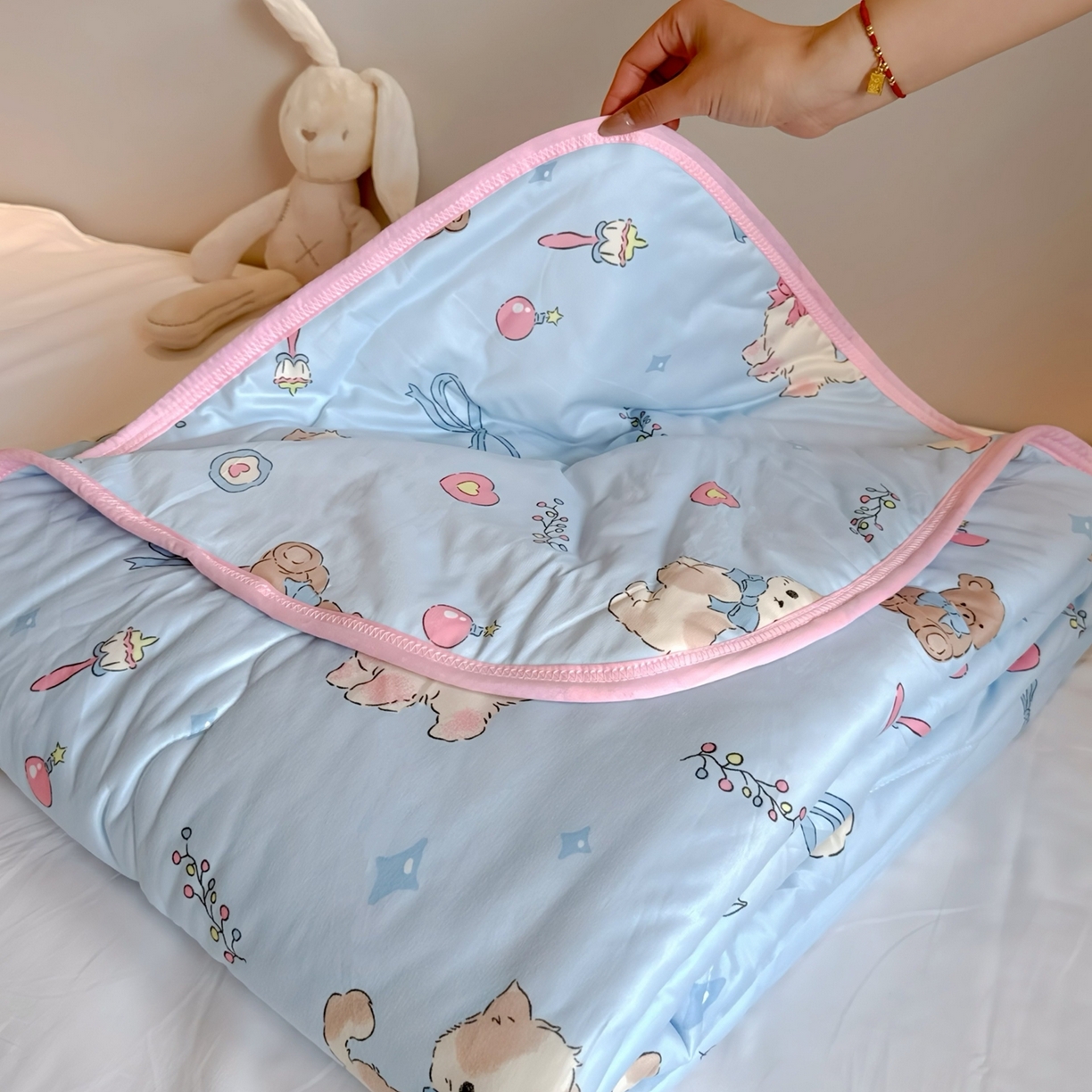 兜米家居 2026春夏新款针织夏被夏凉被空调被 宠物喵喵