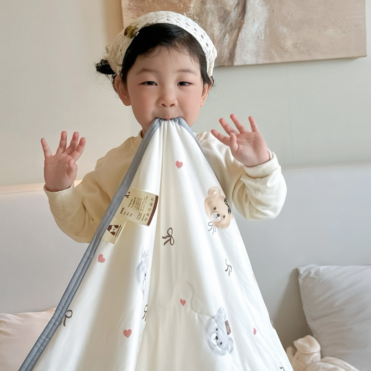 91家纺网 家纺一手货源 找家纺 兜米家居 2026春夏新款针织夏被夏凉被空调被 小熊宝宝