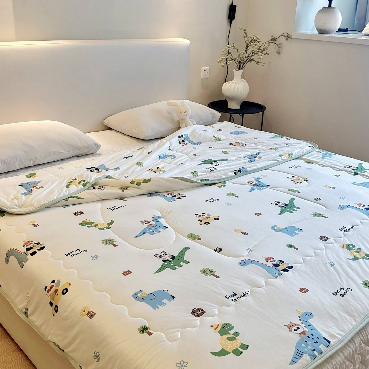 91家纺网 家纺一手货源 找家纺 兜米家居 2026春夏新款针织夏被夏凉被空调被 小恐龙