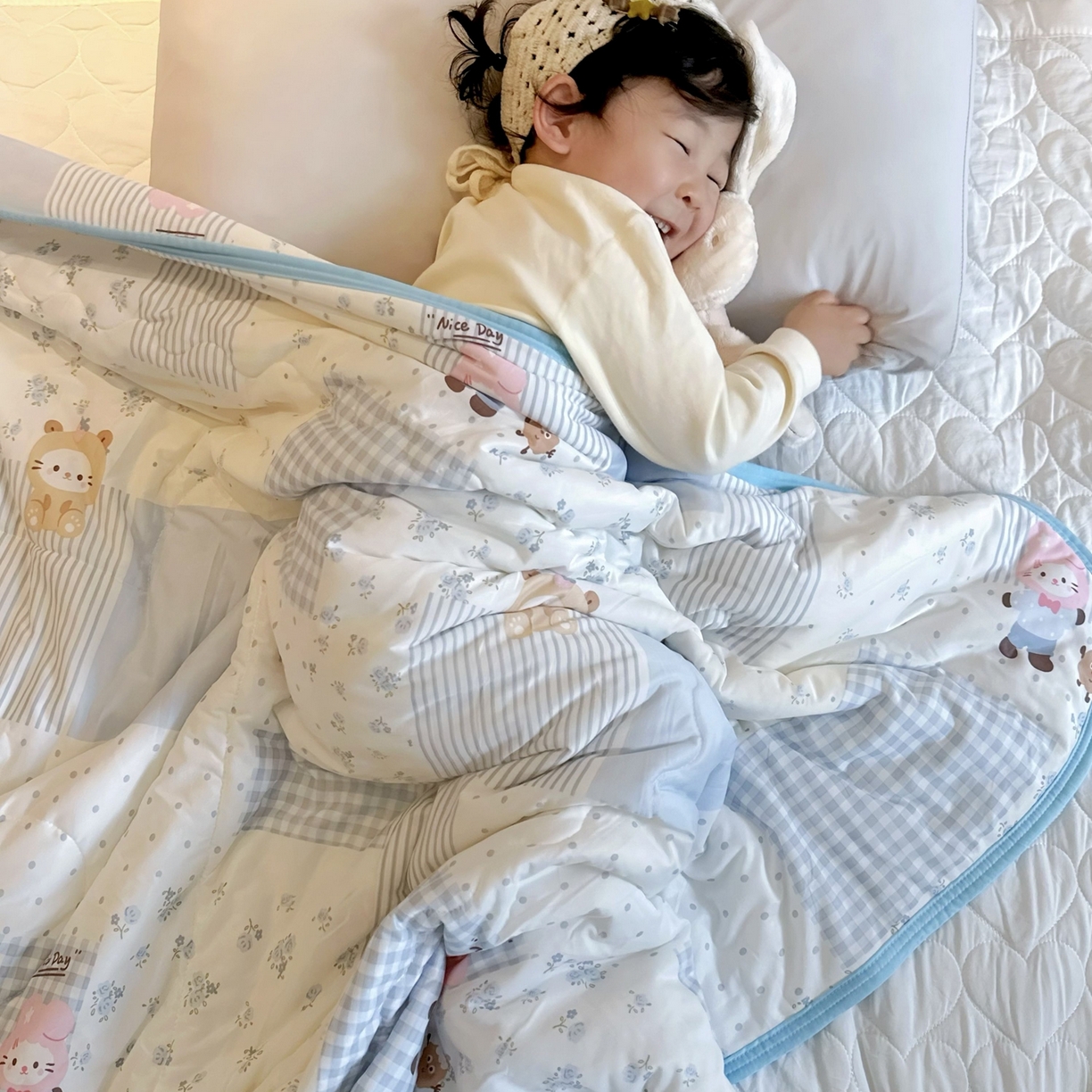 91家纺网 家纺一手货源 找家纺 兜米家居 2026春夏新款针织夏被夏凉被空调被 萌宠乐园