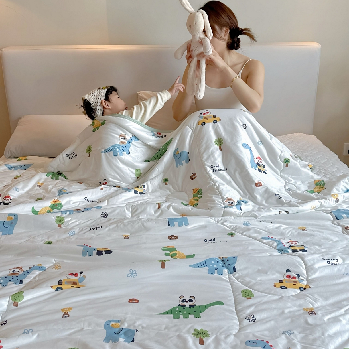 91家纺网 家纺一手货源 找家纺 兜米家居 2026春夏新款针织夏被夏凉被空调被 小恐龙