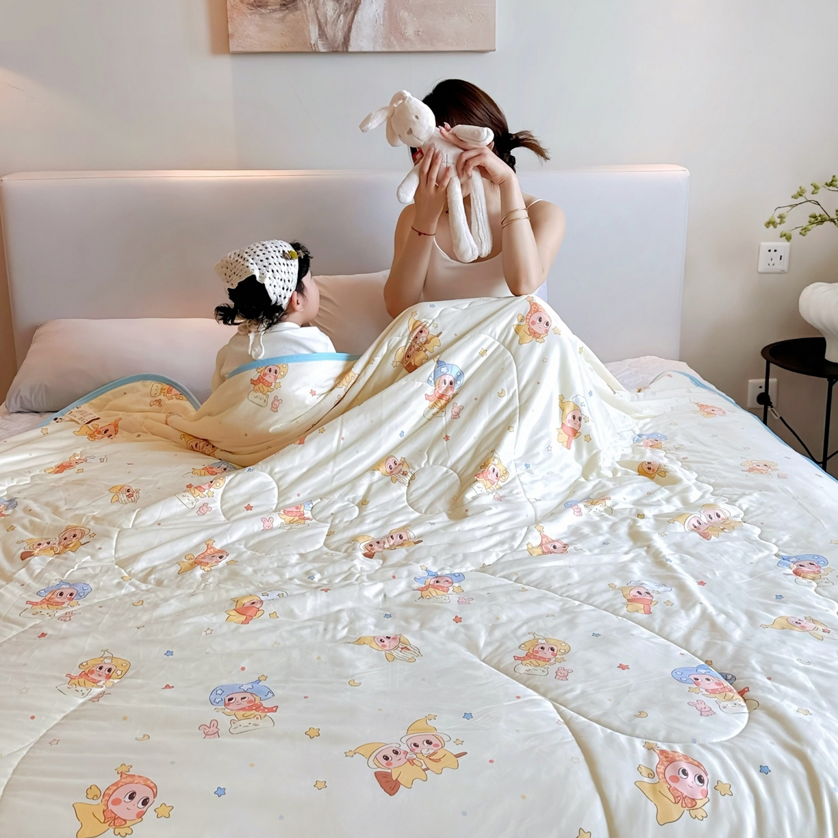 91家纺网 家纺一手货源 找家纺 兜米家居 2026春夏新款针织夏被夏凉被空调被 星星宝贝