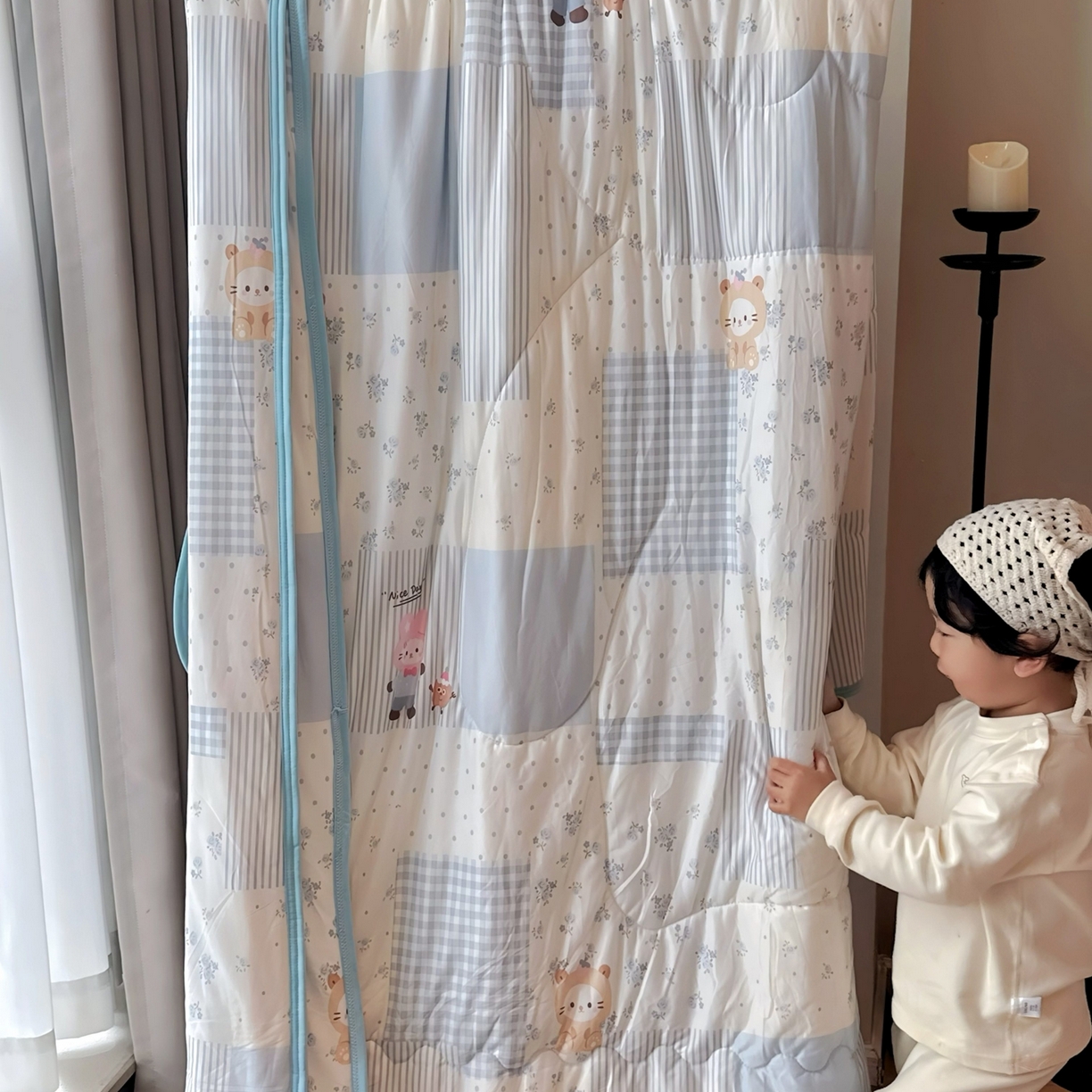 91家纺网 家纺一手货源 找家纺 兜米家居 2026春夏新款针织夏被夏凉被空调被 萌宠乐园