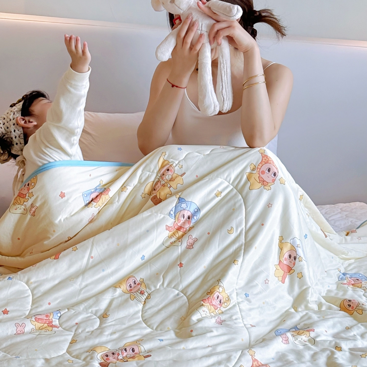 91家纺网 家纺一手货源 找家纺 兜米家居 2026春夏新款针织夏被夏凉被空调被 星星宝贝