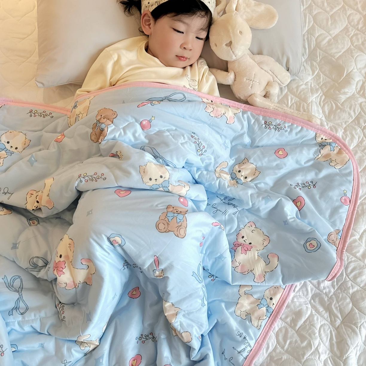 91家纺网 家纺一手货源 找家纺 兜米家居 2026春夏新款针织夏被夏凉被空调被 宠物喵喵