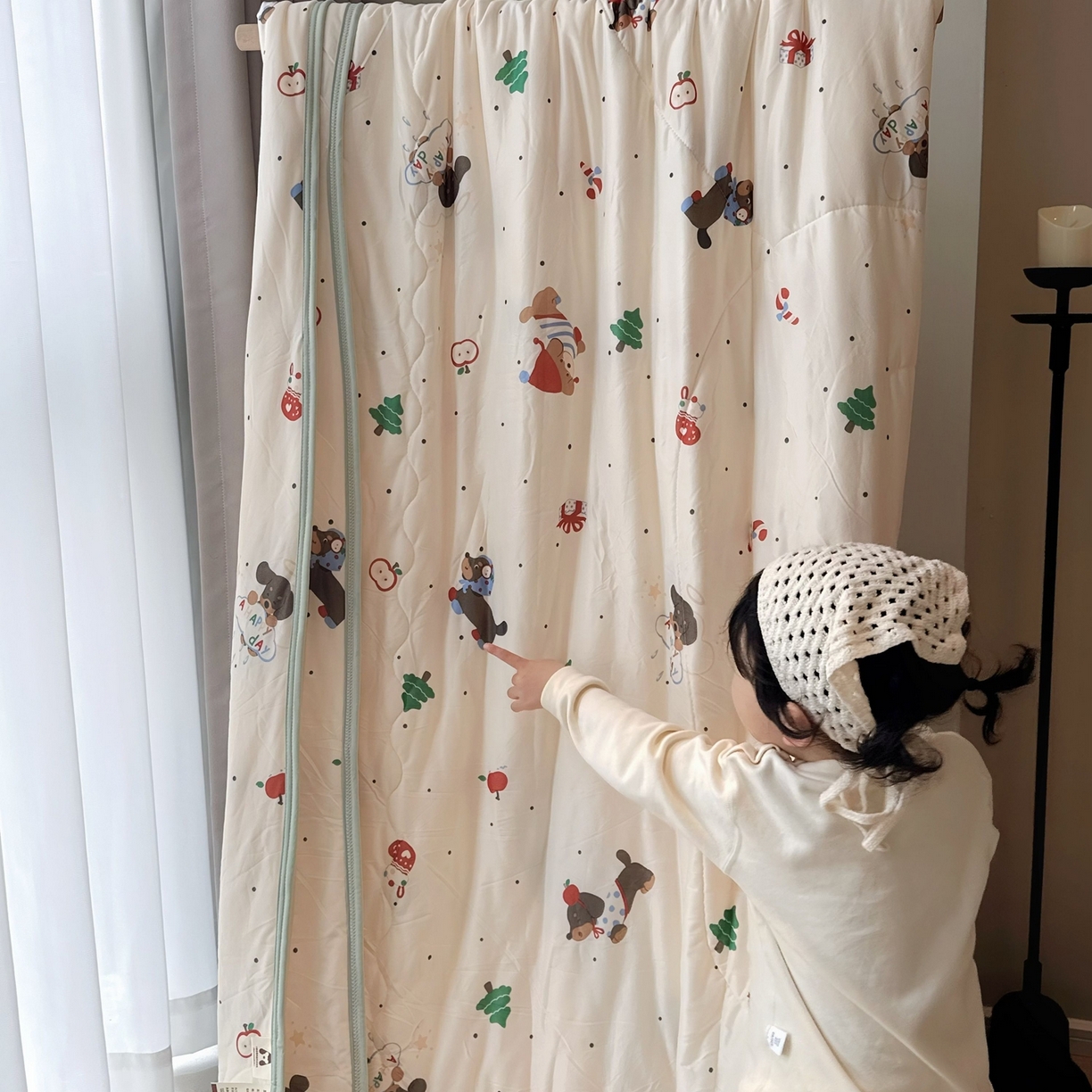 91家纺网 家纺一手货源 找家纺 兜米家居 2026春夏新款针织夏被夏凉被空调被 平安小狗