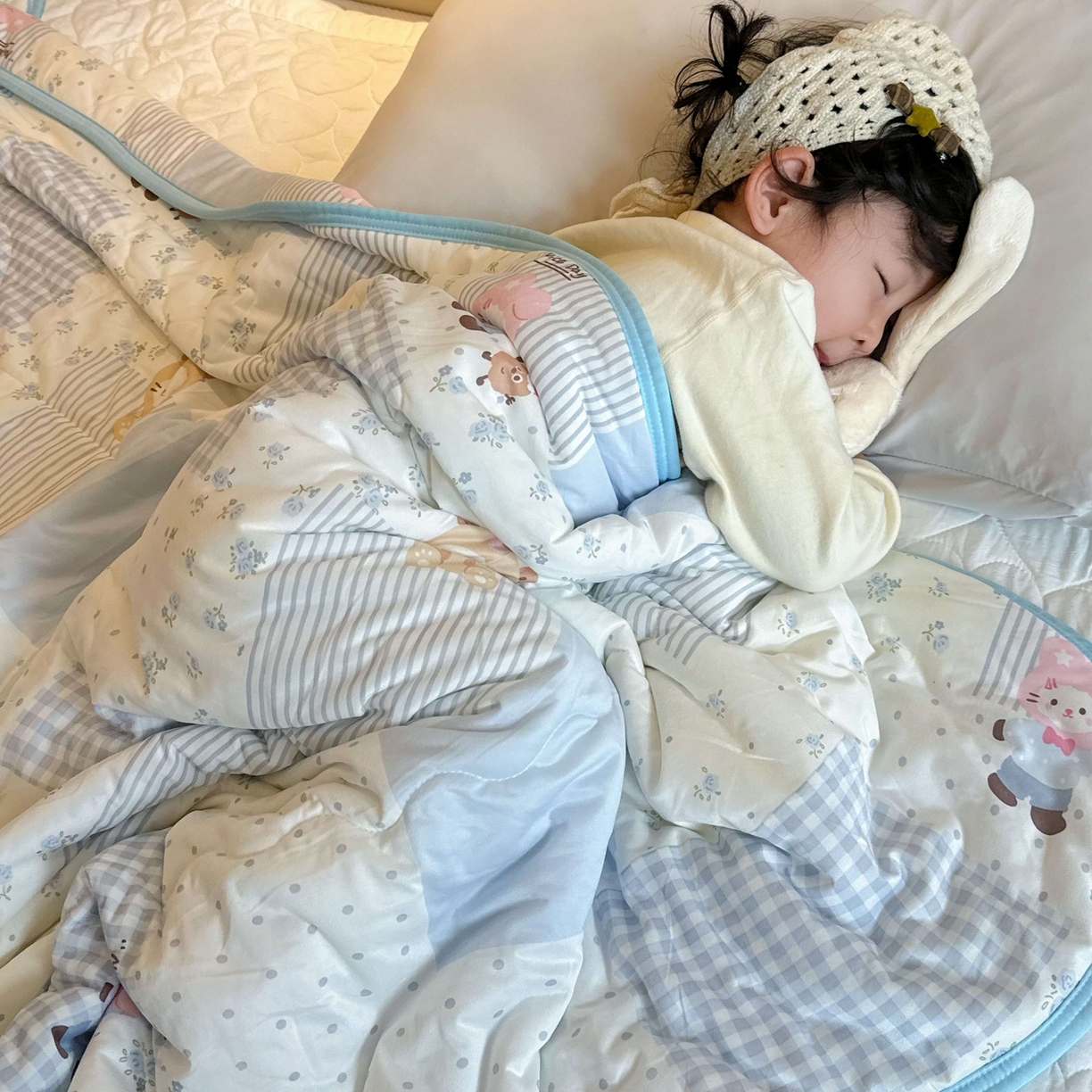 91家纺网 家纺一手货源 找家纺 兜米家居 2026春夏新款针织夏被夏凉被空调被 萌宠乐园