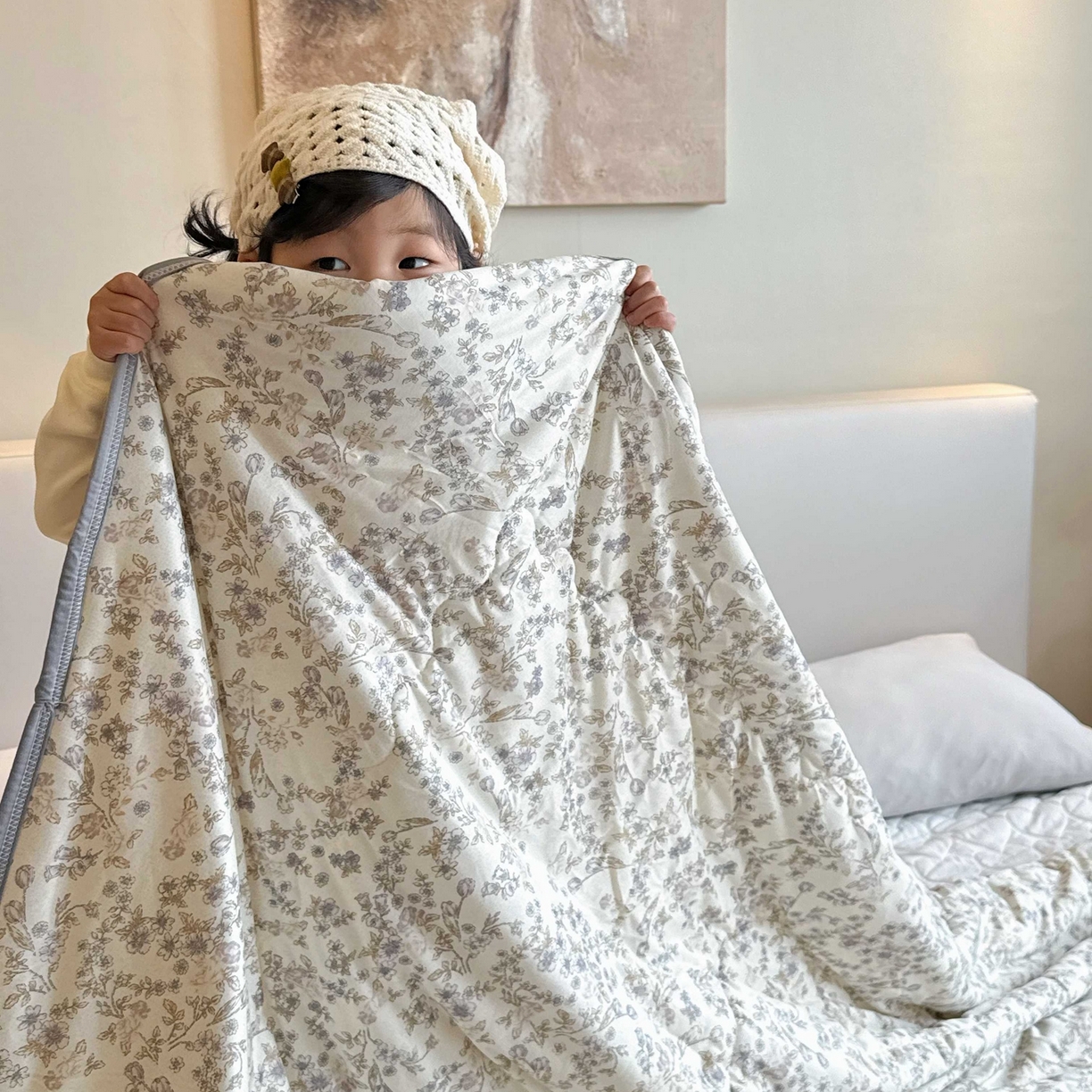 91家纺网 家纺一手货源 找家纺 兜米家居 2026春夏新款针织夏被夏凉被空调被 花曦