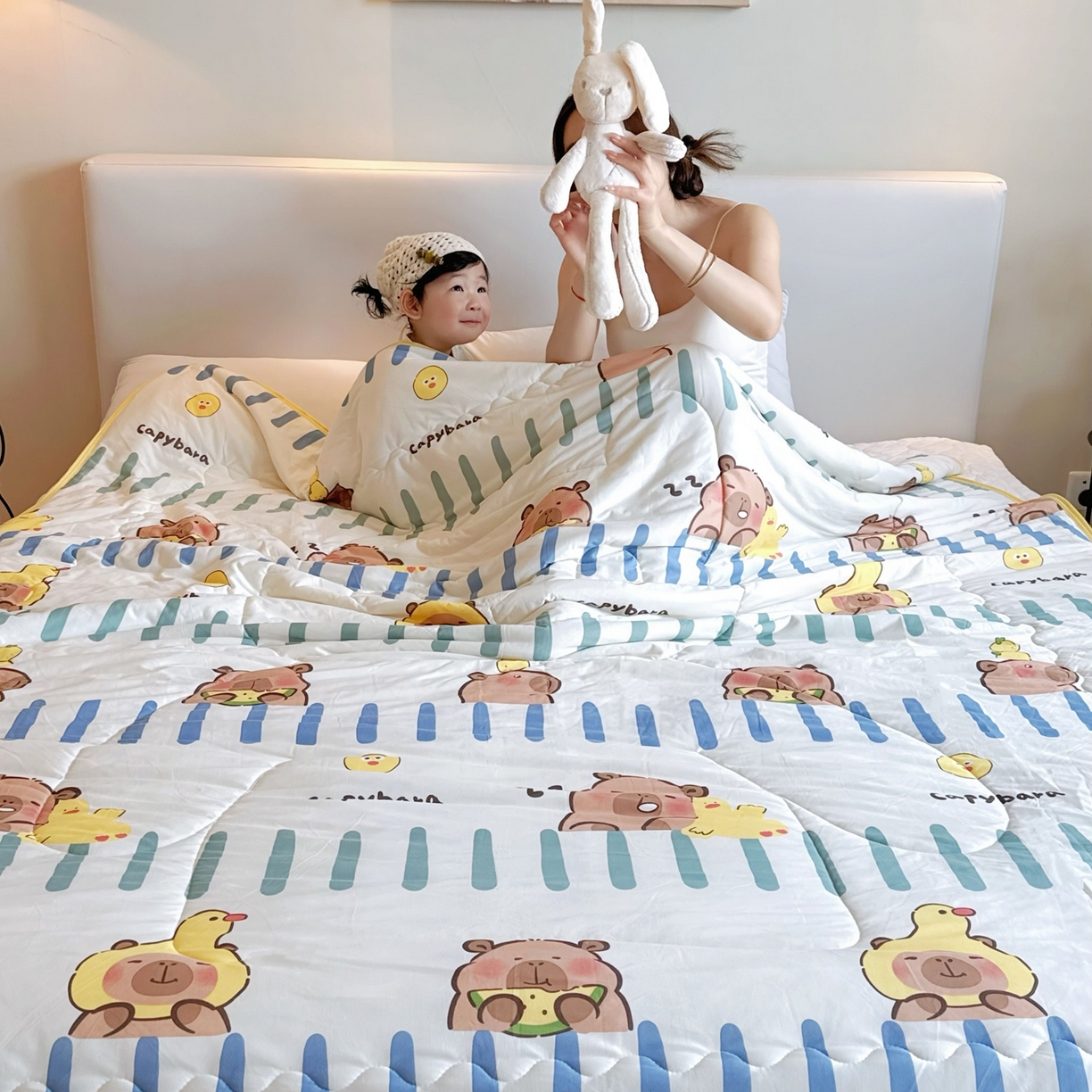 91家纺网 家纺一手货源 找家纺 兜米家居 2026春夏新款针织夏被夏凉被空调被 卡皮巴拉